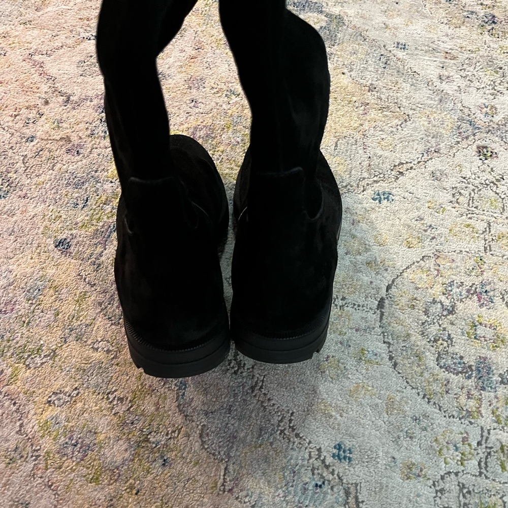 Gucci Meguro Black Suede Luxury Tall Winter Snow Zip Bike Riding Boot Size 10 - Picture 5 of 14